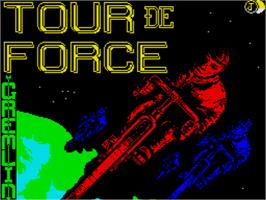 Title screen of Tour De Force on the Sinclair ZX Spectrum.