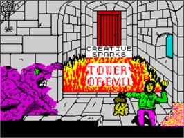 Title screen of Tower Of Evil on the Sinclair ZX Spectrum.