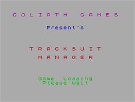 Title screen of Tracksuit Manager on the Sinclair ZX Spectrum.