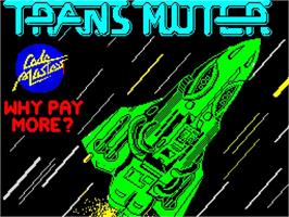 Title screen of Transmuter on the Sinclair ZX Spectrum.