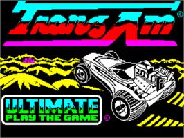 Title screen of Tranz Am on the Sinclair ZX Spectrum.