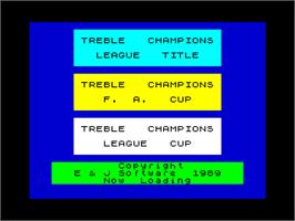 Title screen of Treble Champions on the Sinclair ZX Spectrum.
