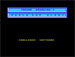 Title screen of Trevor Brooking's World Cup Glory on the Sinclair ZX Spectrum.