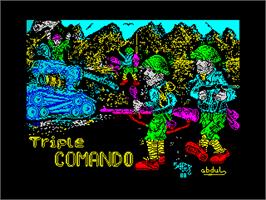 Title screen of Triple Comando on the Sinclair ZX Spectrum.