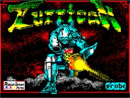 Title screen of Turrican on the Sinclair ZX Spectrum.