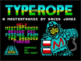 Title screen of Type-rope on the Sinclair ZX Spectrum.