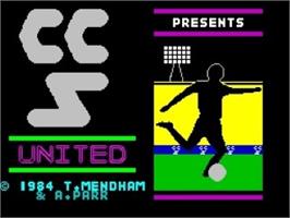 Title screen of United on the Sinclair ZX Spectrum.