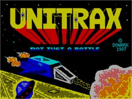 Title screen of Unitrax on the Sinclair ZX Spectrum.