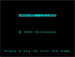 Title screen of Vampire Village on the Sinclair ZX Spectrum.