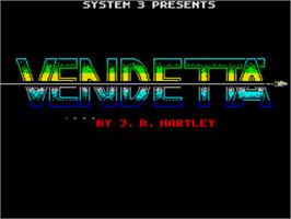 Title screen of Vendetta on the Sinclair ZX Spectrum.