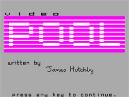 Title screen of Video Pool on the Sinclair ZX Spectrum.