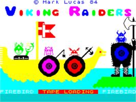 Title screen of Viking Raiders on the Sinclair ZX Spectrum.
