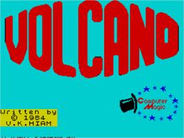 Title screen of Volcano - The Action Game on the Sinclair ZX Spectrum.