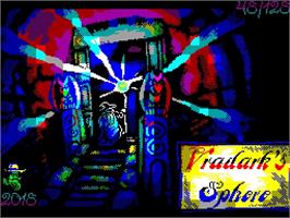 Title screen of Vradark's Sphere on the Sinclair ZX Spectrum.