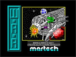Title screen of W.A.R on the Sinclair ZX Spectrum.