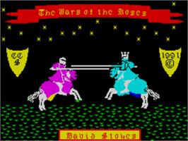 Title screen of War Of The Roses, The on the Sinclair ZX Spectrum.