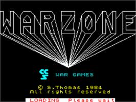 Title screen of War Zone on the Sinclair ZX Spectrum.