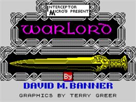 Title screen of Warlord (MC Lothlorien) on the Sinclair ZX Spectrum.