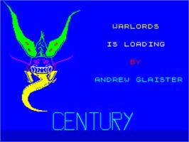 Title screen of Warlords on the Sinclair ZX Spectrum.