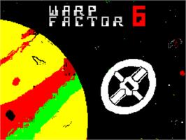 Title screen of Warp Factor 6 on the Sinclair ZX Spectrum.