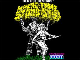 Title screen of Where Time Stood Still on the Sinclair ZX Spectrum.