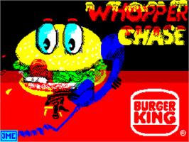 Title screen of Whopper Chase on the Sinclair ZX Spectrum.