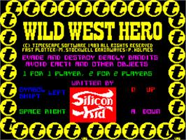 Title screen of Wild West Hero on the Sinclair ZX Spectrum.