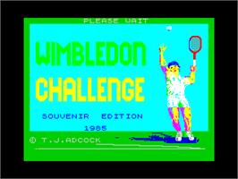 Title screen of Wimbledon Challenge - Souvenir Edition on the Sinclair ZX Spectrum.