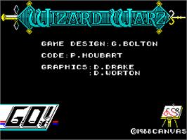 Title screen of Wizard Warz on the Sinclair ZX Spectrum.