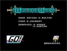 Title screen of Wizard Warz on the Sinclair ZX Spectrum.