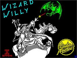 Title screen of Wizard Willy on the Sinclair ZX Spectrum.
