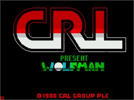 Title screen of Wolfman on the Sinclair ZX Spectrum.