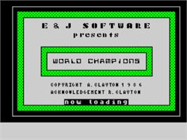 Title screen of World Champions on the Sinclair ZX Spectrum.