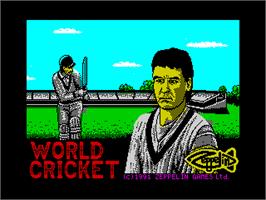 Title screen of World Cricket on the Sinclair ZX Spectrum.