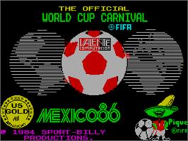 Title screen of World Cup Carnival - Mexico '86 on the Sinclair ZX Spectrum.