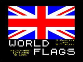 Title screen of World Flags on the Sinclair ZX Spectrum.