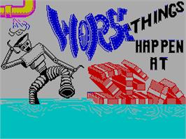 Title screen of Worse Things Happen at Sea on the Sinclair ZX Spectrum.
