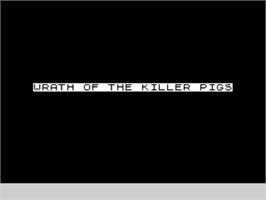 Title screen of Wrath Of The Killer Pigs on the Sinclair ZX Spectrum.