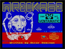 Title screen of Wreckage on the Sinclair ZX Spectrum.