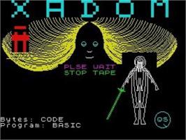 Title screen of Xadom on the Sinclair ZX Spectrum.