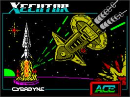 Title screen of Xecutor on the Sinclair ZX Spectrum.