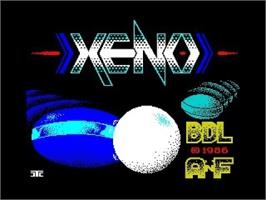 Title screen of Xeno on the Sinclair ZX Spectrum.
