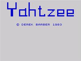 Title screen of Yahtzee on the Sinclair ZX Spectrum.