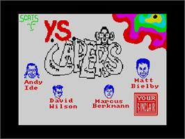 Title screen of Ys Capers on the Sinclair ZX Spectrum.