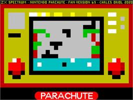 Title screen of ZX Parachute on the Sinclair ZX Spectrum.