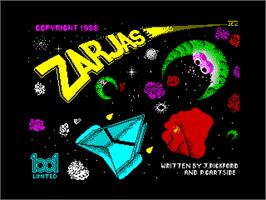 Title screen of Zarjas on the Sinclair ZX Spectrum.