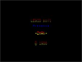 Title screen of Zhak on the Sinclair ZX Spectrum.