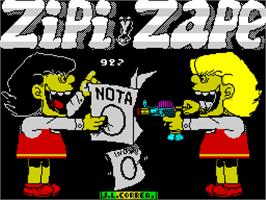 Title screen of Zipi Y Zape on the Sinclair ZX Spectrum.