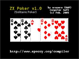 Title screen of Zx Poker on the Sinclair ZX Spectrum.