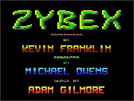 Title screen of Zybex on the Sinclair ZX Spectrum.